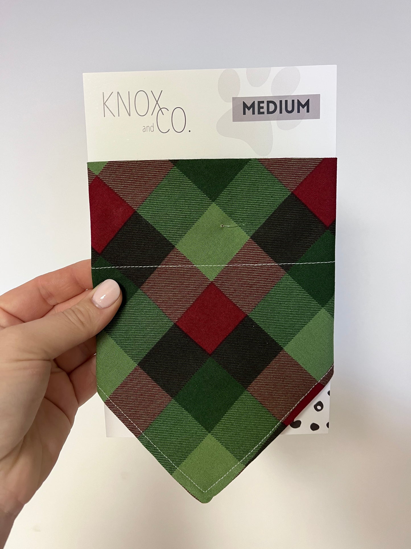 Red  and Green Plaid Christmas Dog Bandana