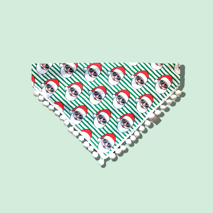 Santa with sunglasses dog bandana