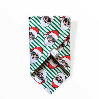 Santa with sunglasses dog bandana