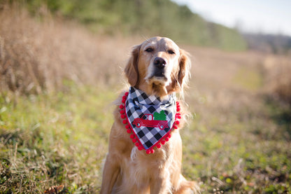 Red truck Christmas, Christmas, Christmas decor, Christmas dog, Christmas dog bandana, dog scarf, over the collar Christmas bandana