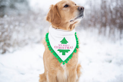 My first Christmas, first Christmas, dogs first Christmas, Christmas, Christmas dog bandana, over the collar dog bandana