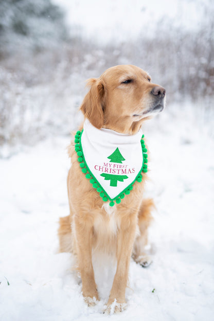 My first Christmas, first Christmas, dogs first Christmas, Christmas, Christmas dog bandana, over the collar dog bandana