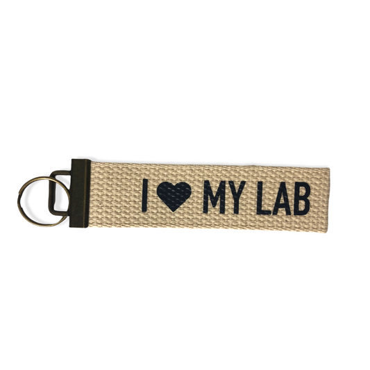 I love my lab - Key Fob navy