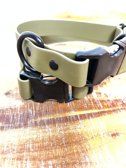 Olive collar with black hardware