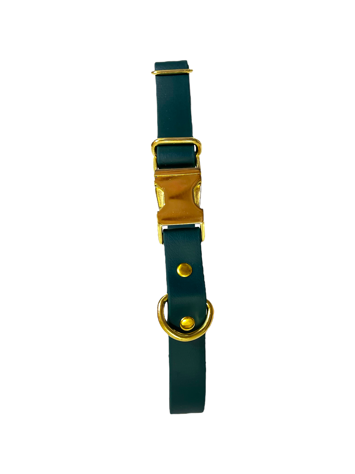 Deep Teal Collar with Brass Hardware