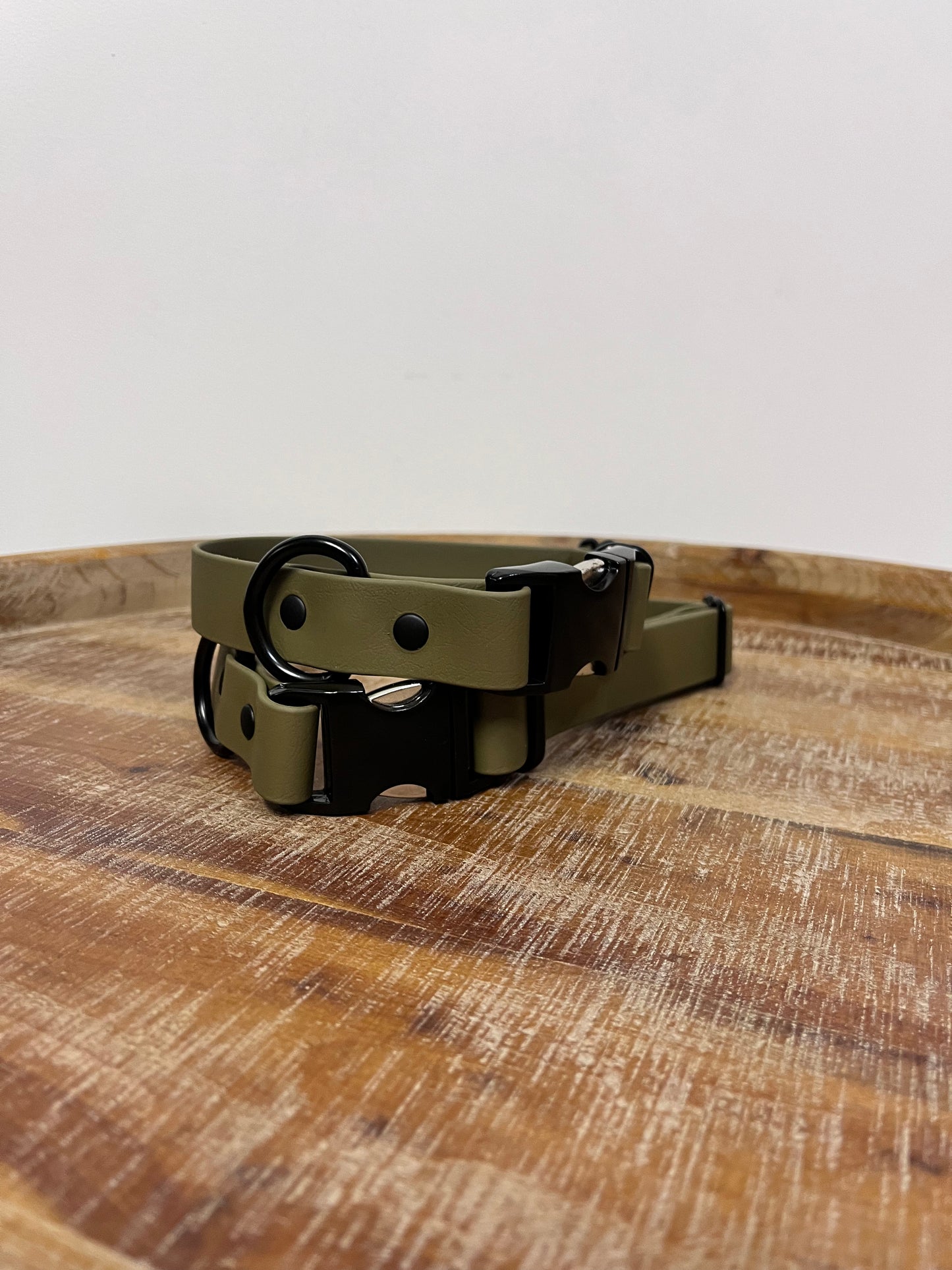 Olive collar with black hardware